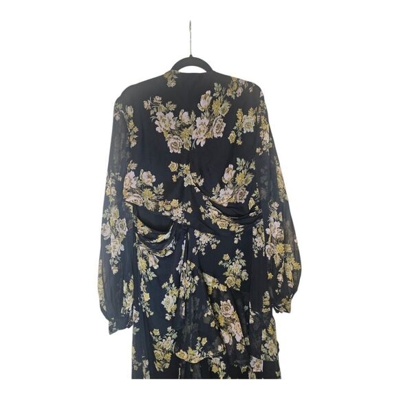 ASOS Design Wrap Waist Floral Midi Dress - Size 22 - Picture 7 of 10